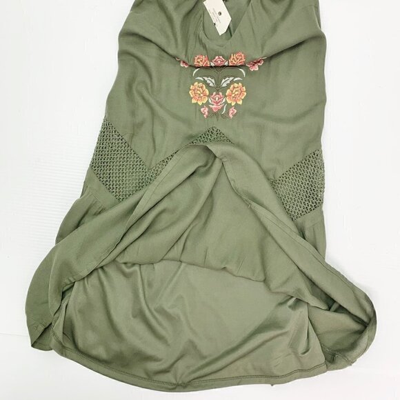 Wonderly Summer Dress Size XS Dessert Dreamer Embroidered Green Adjustable Strap - Picture 5 of 8